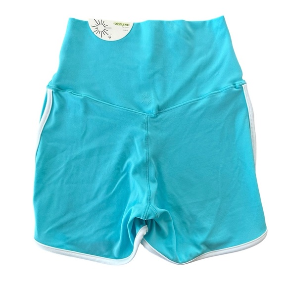 NWT Offline Aerie XS Turquoise Real Me Hi Rise Shortie Shorts New 3” Inseam - Picture 2 of 4
